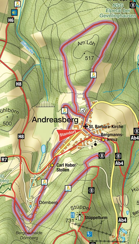 Wanderkarte BestWeg Andreasberg